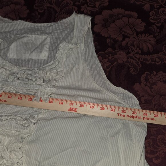 Magnolia Pearl High Low Ivory Cotton Ruffled Top - Picture 6 of 9